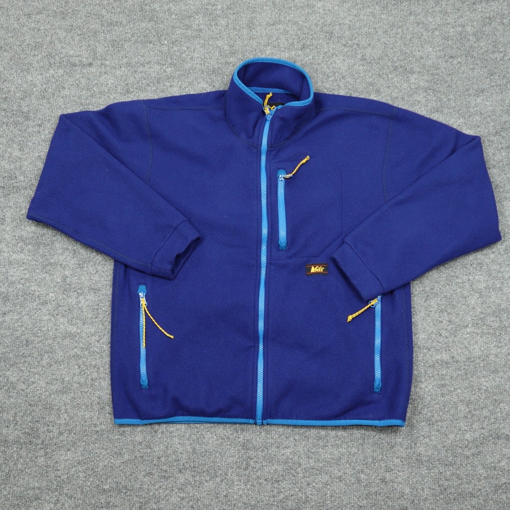 REI Jacket Womens Small Blue Full Zip Fleece Pockets Hiking Outdoor